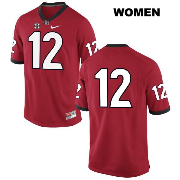 Georgia Bulldogs Women's Brice Ramsey #12 NCAA No Name Authentic Red Nike Stitched College Football Jersey ELK1556KU